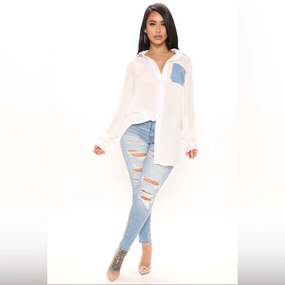 Fashion Nova Pocket of Sunshine Oversized Top